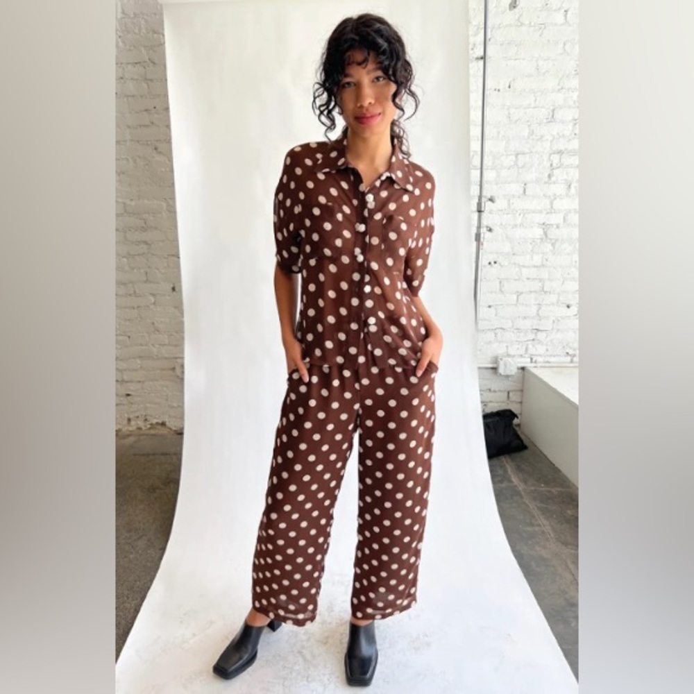 Lisa Says Gah Joanna Mocha dot pant M